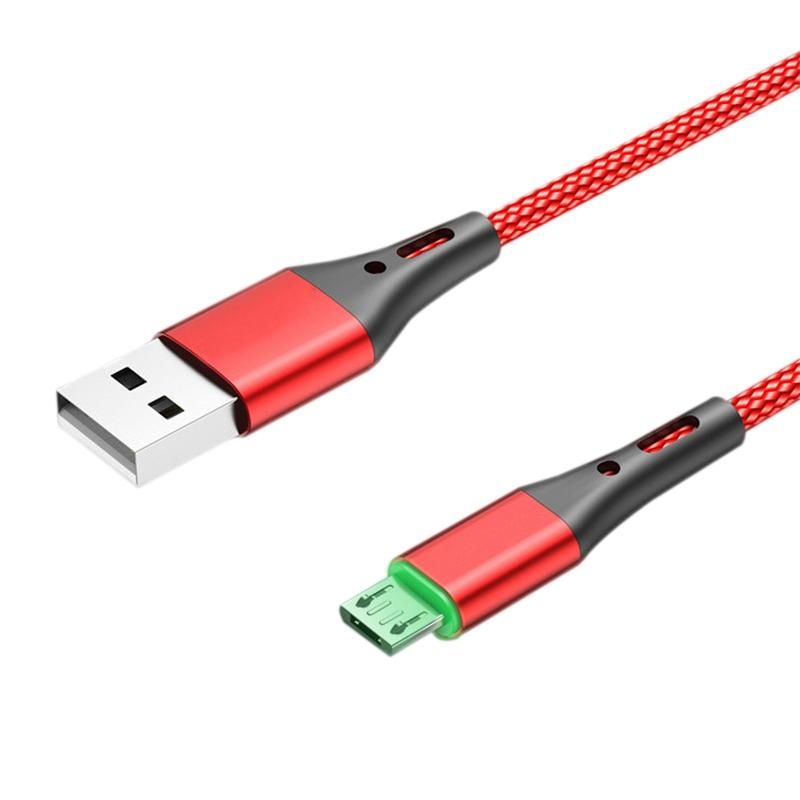 Data Cable, LED Luminous 3A Fast Charging Nylon Braided
