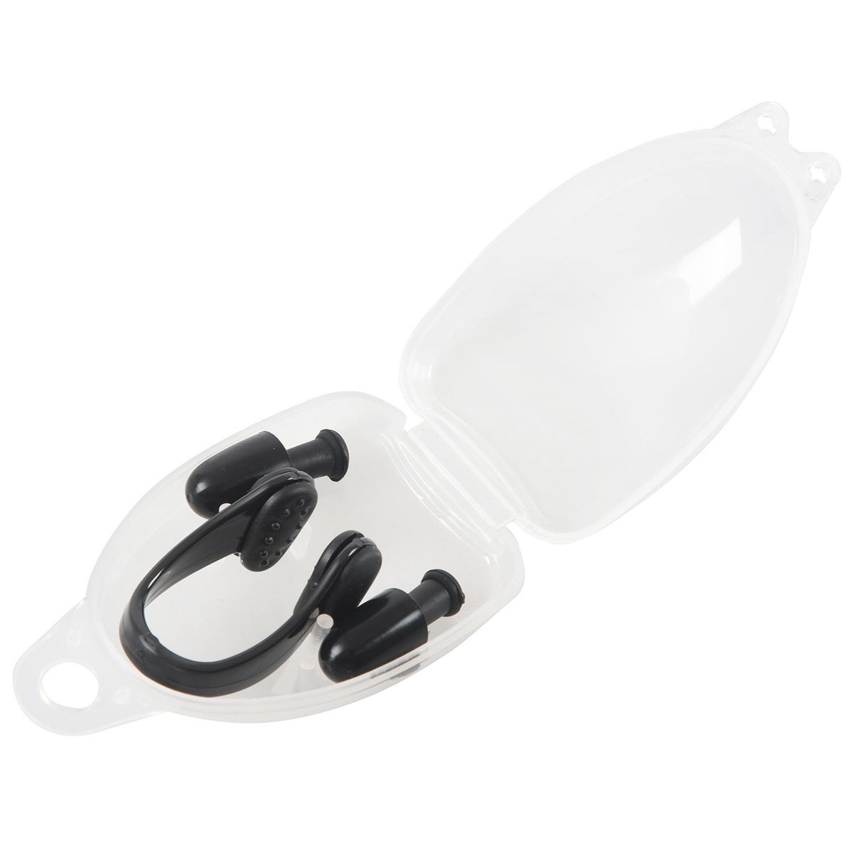 Black PVC Swimmer Swimming Nose Clip Ear Plug + Clear Case