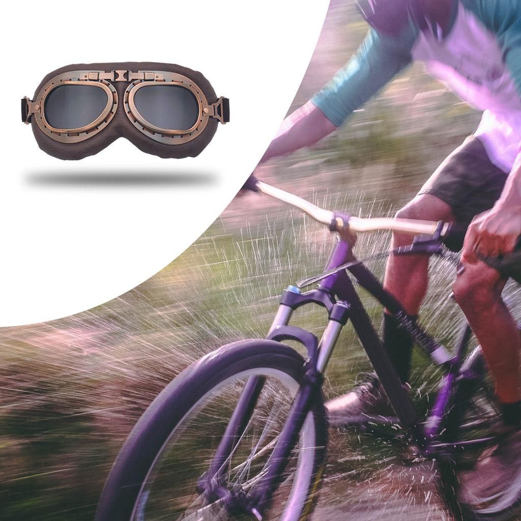 Unisex Motorcycle S Glasses Punk Eyewear For Scooter Grey