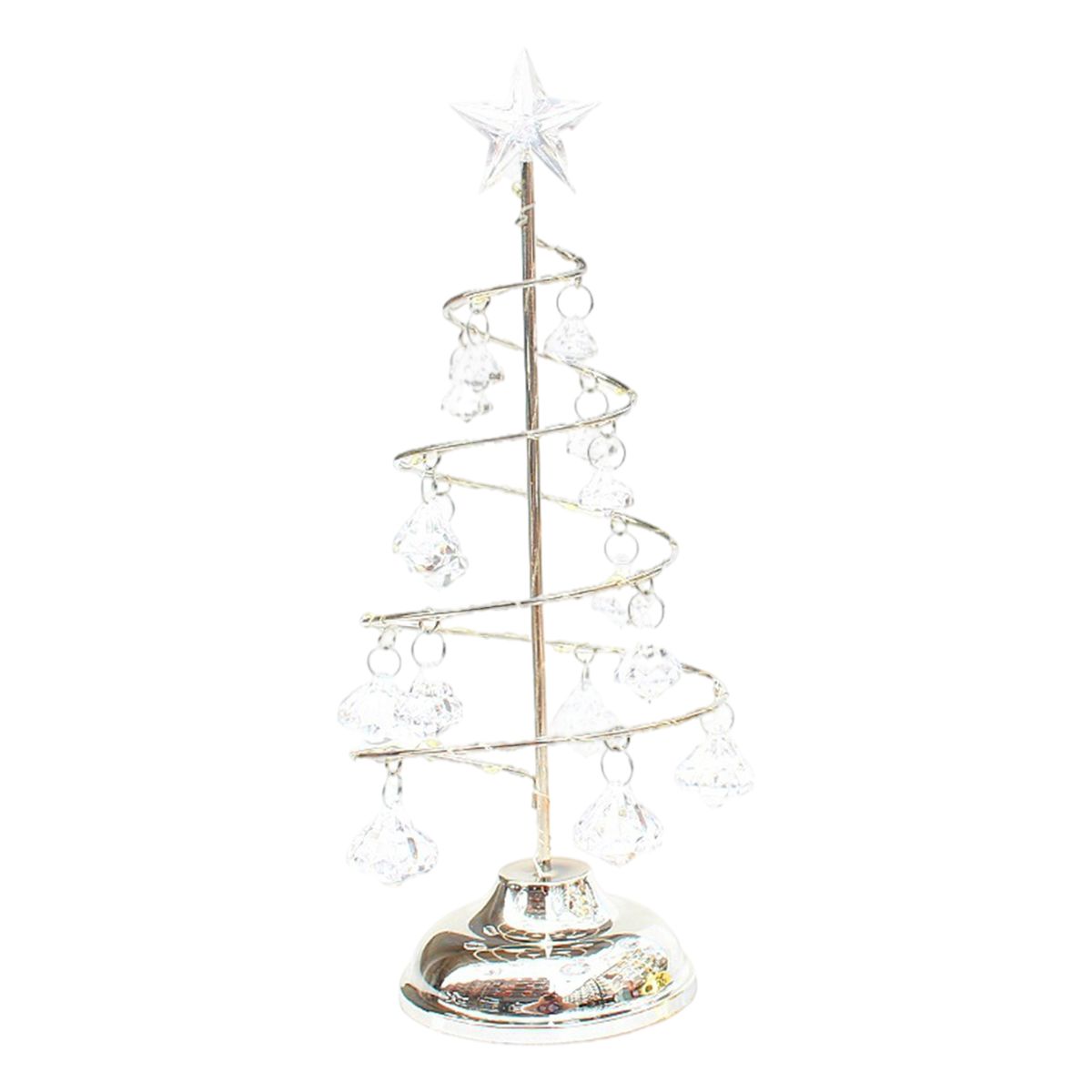 Christmas Tree Light Free Standing Night Light Wrought  Silver S