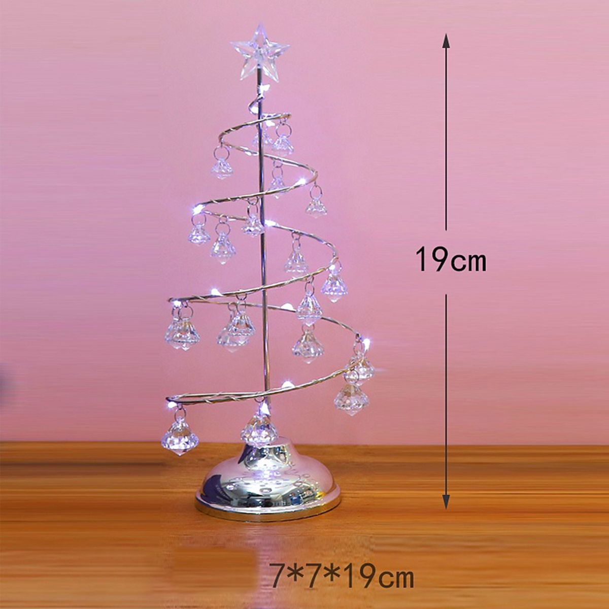 Christmas Tree Light Free Standing Night Light Wrought  Silver S