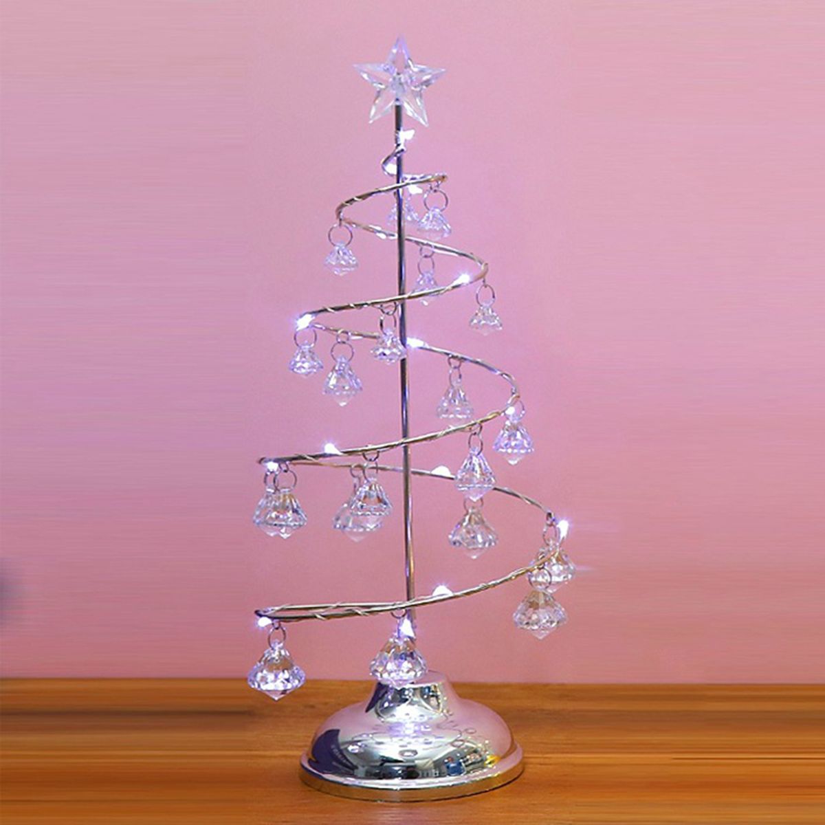Christmas Tree Light Free Standing Night Light Wrought  Silver S