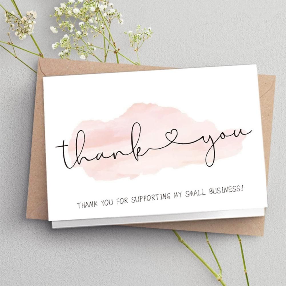 300 Pcs Exquisite Coated Paper Thank You Cards ,for Small