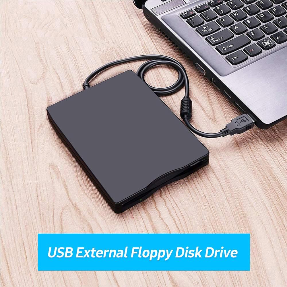 USB External Floppy Disk Drive Portable 3.5 inch Floppy Disk Drive USB Interface Plug and Play Low Noise for PC Laptop Black