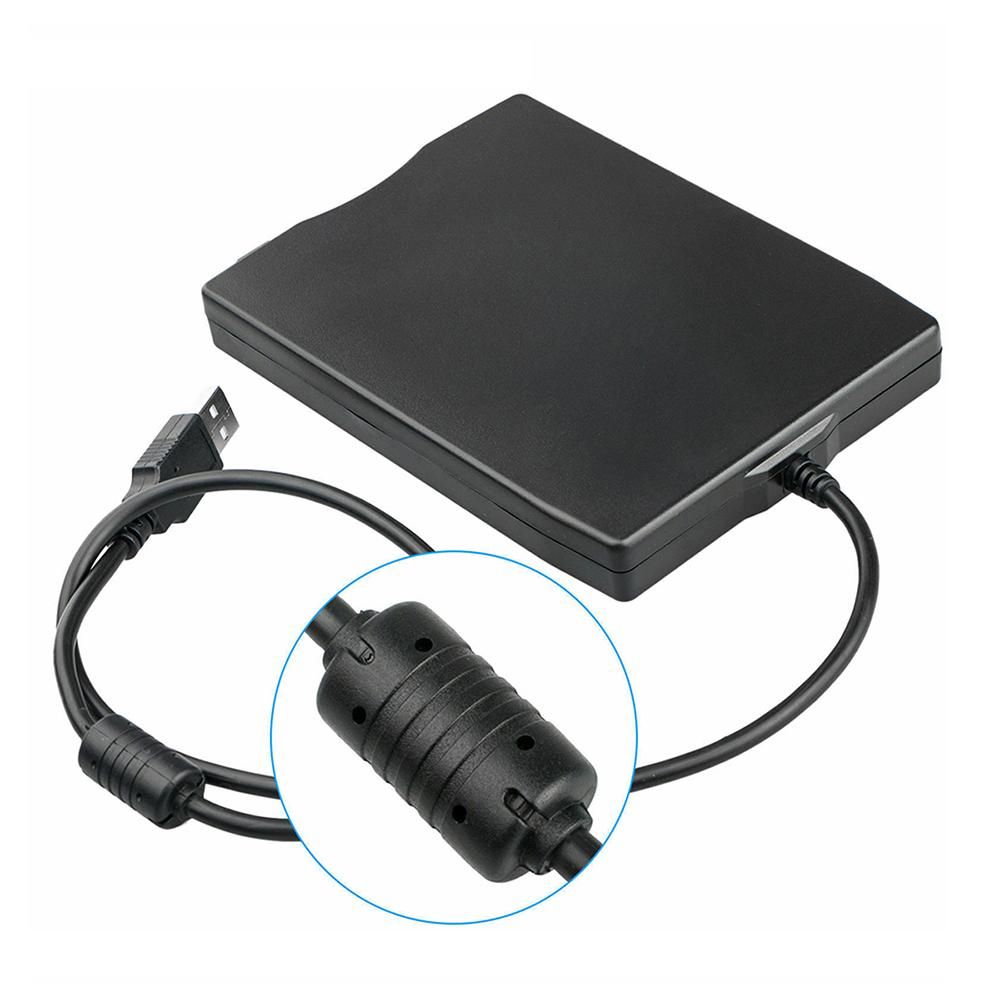 USB External Floppy Disk Drive Portable 3.5 inch Floppy Disk Drive USB Interface Plug and Play Low Noise for PC Laptop Black