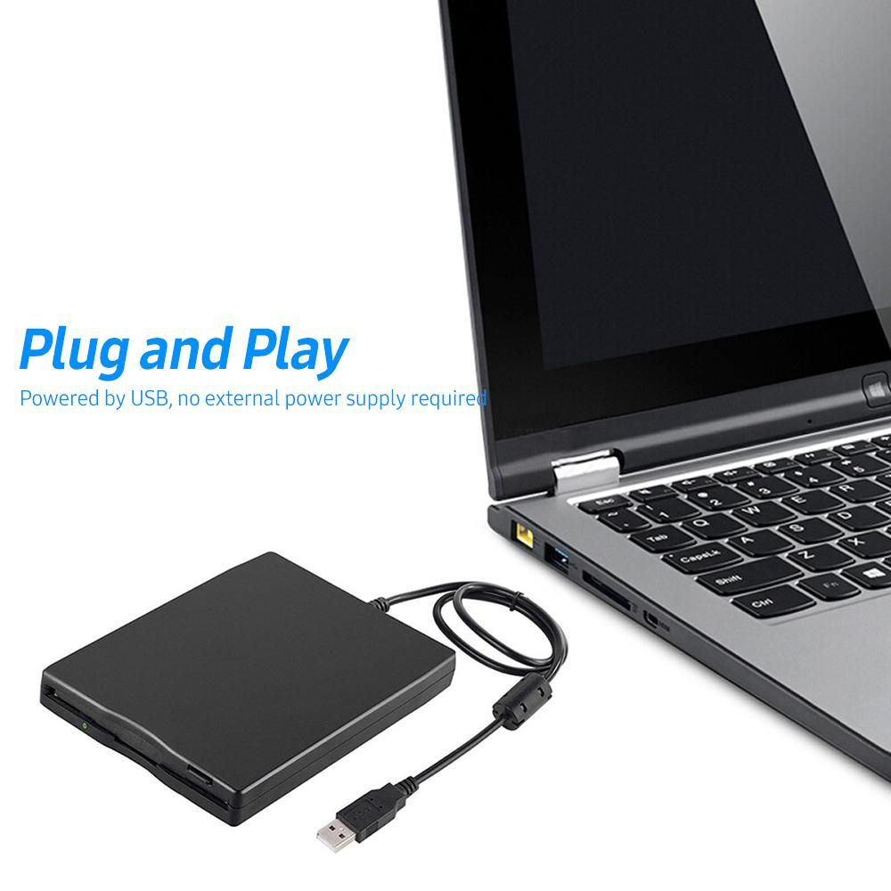 USB External Floppy Disk Drive Portable 3.5 inch Floppy Disk Drive USB Interface Plug and Play Low Noise for PC Laptop Black