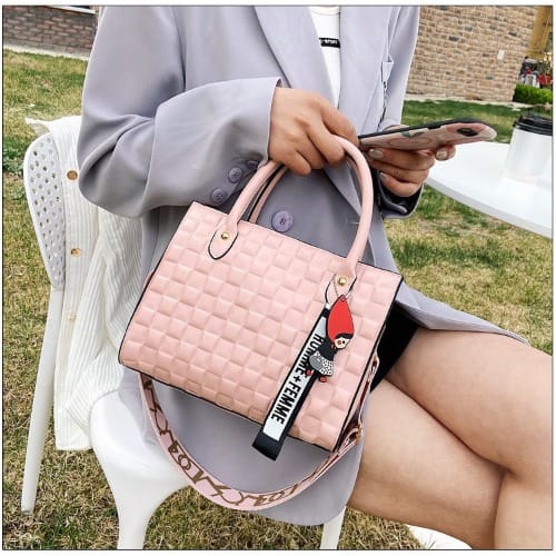 Premium Quality Leather Ladies Crossbody Hand Bag- Peach