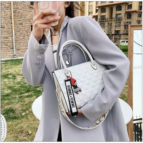 Premium Quality  Ladies Crossbody Hand Bag- White