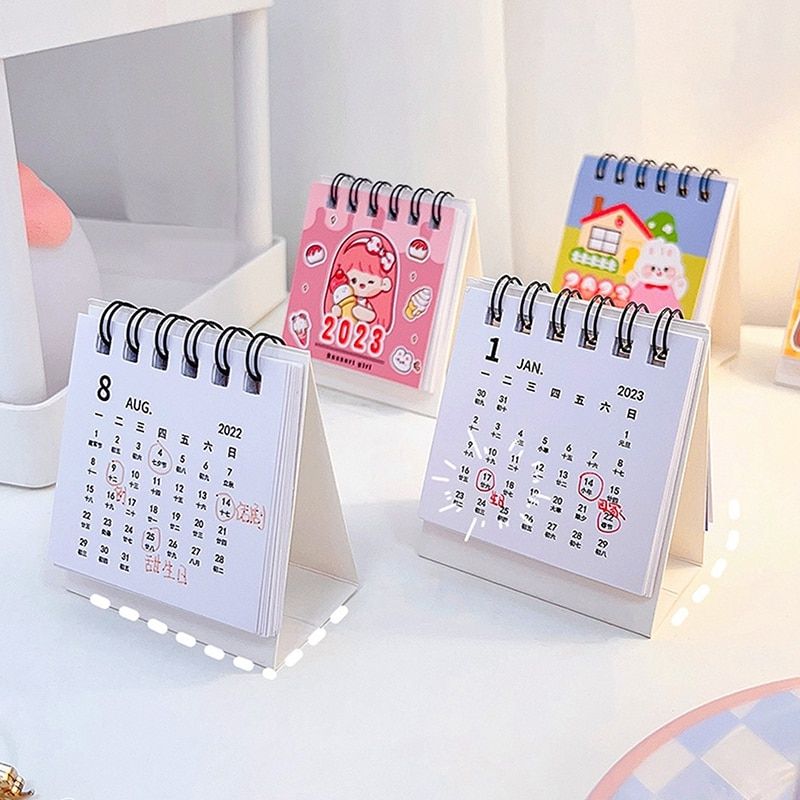 2023 Cute Cartoon Desk Mini Calendar Time Management Daily