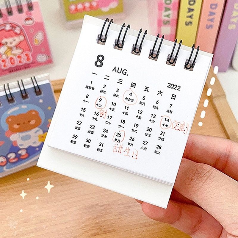 2023 Cute Cartoon Desk Mini Calendar Time Management Daily
