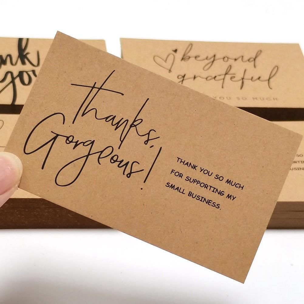 120 Pcs Exquisite Kraft Paper Thank You Cards ,for Small Business Appreciation Card Gift Decoration Cards