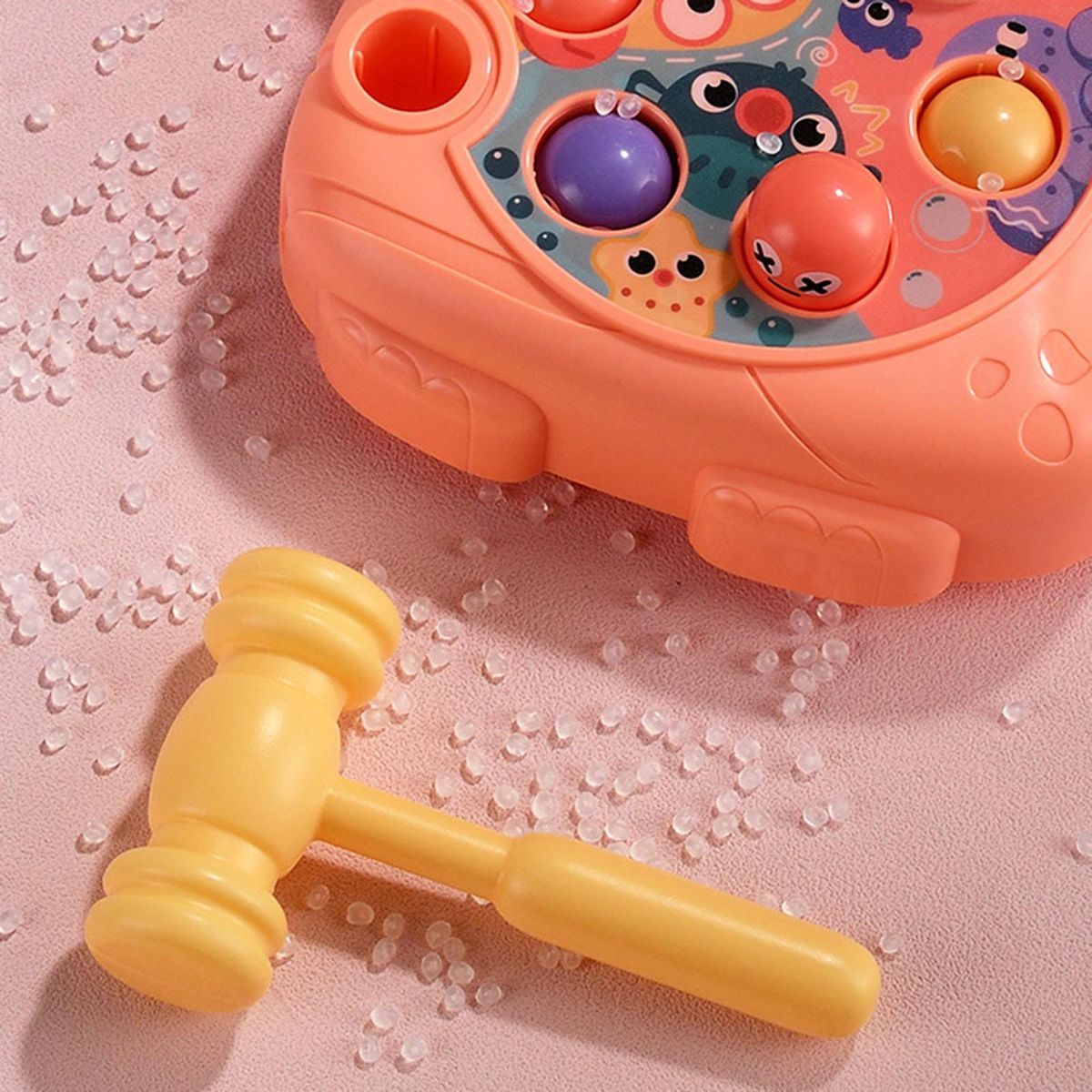 Baby Hammer Toys Baby Boys Girls Sensory Hammer Knock Toy Red