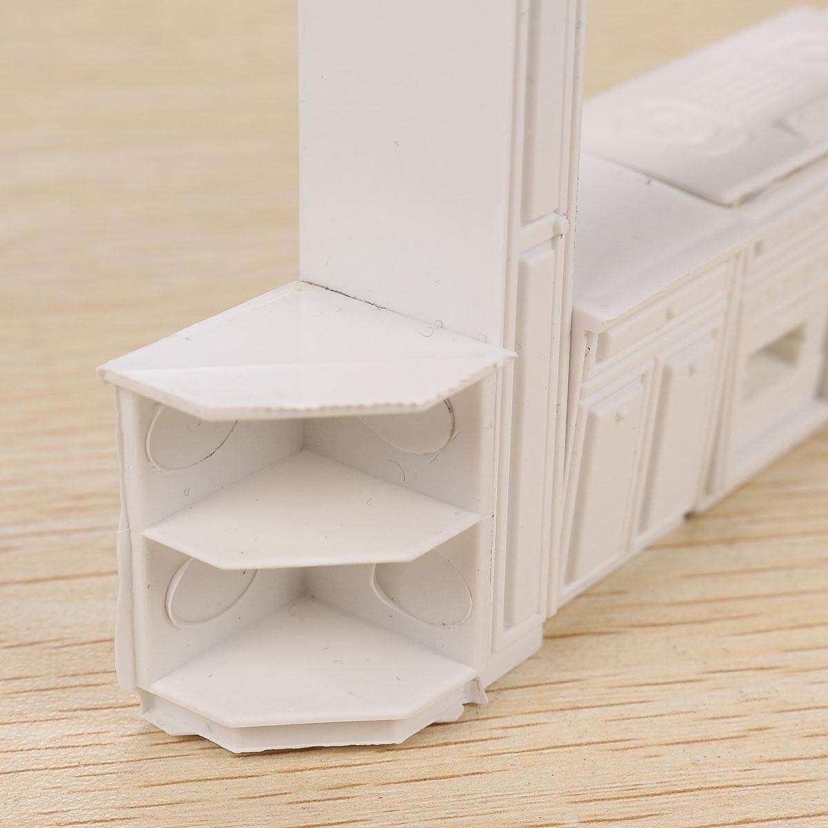 16pcs Doll House Kitchen Furniture Cabinet Cupboard Closet Full SET 1:30 Model
