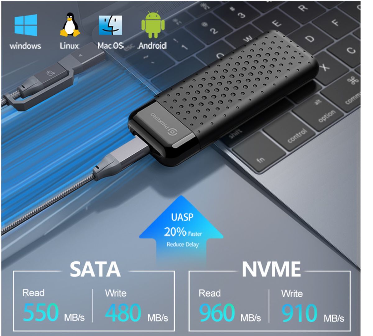 128gb To  2TB SSD External Hard Drive USB 3.1 10Gbps