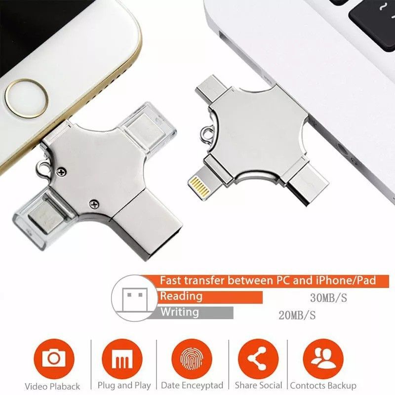 4 In 1 OTG 128GB USB Flash Drive U DISK For Iphone Type-c