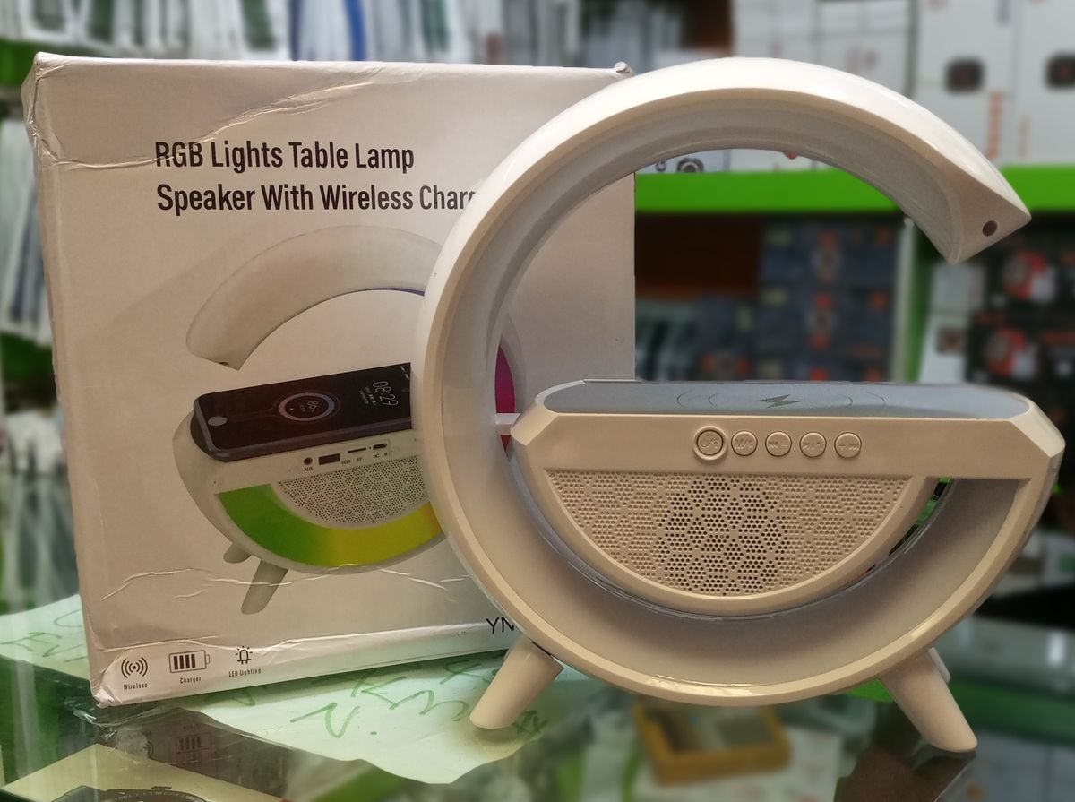 RGB Lights Table Lamp Speaker With Wireless Charger