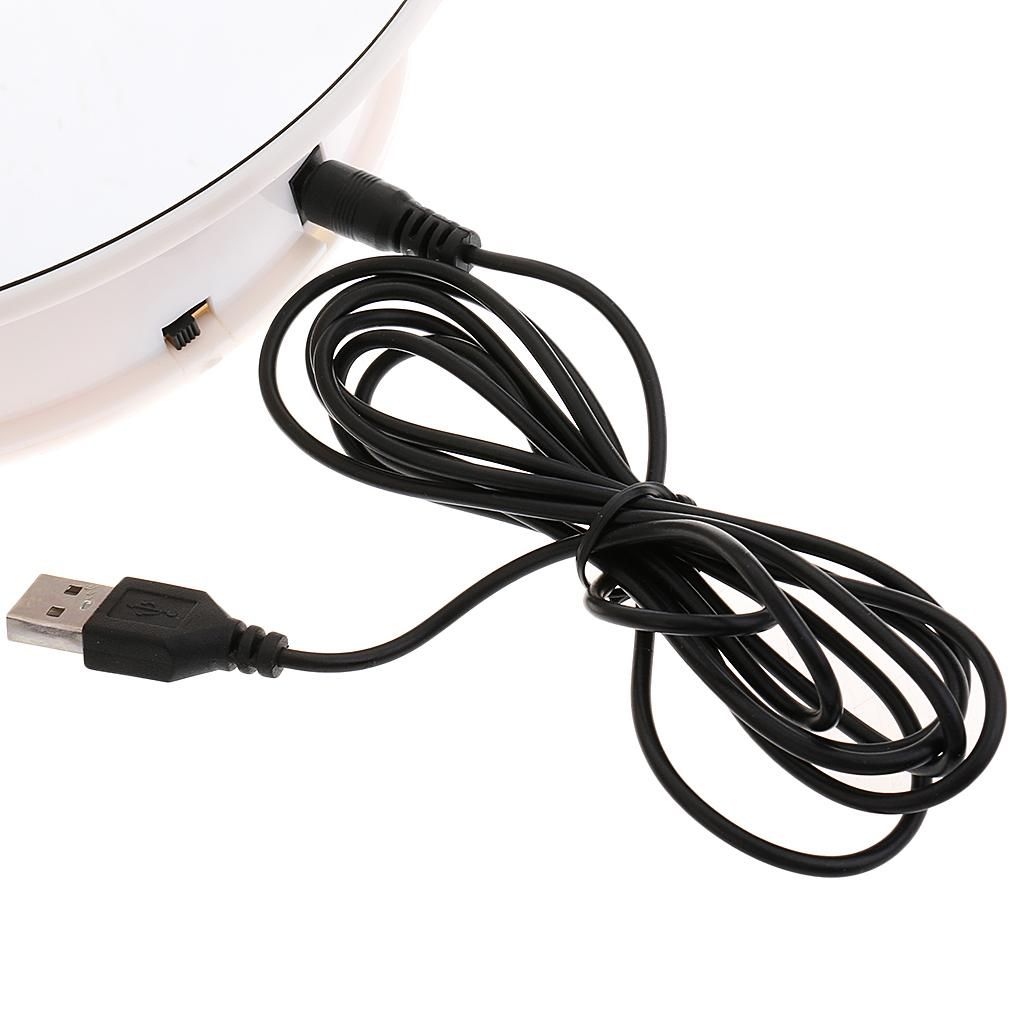 1x USB Clockwise Anticlockwise Mirror Top White Base