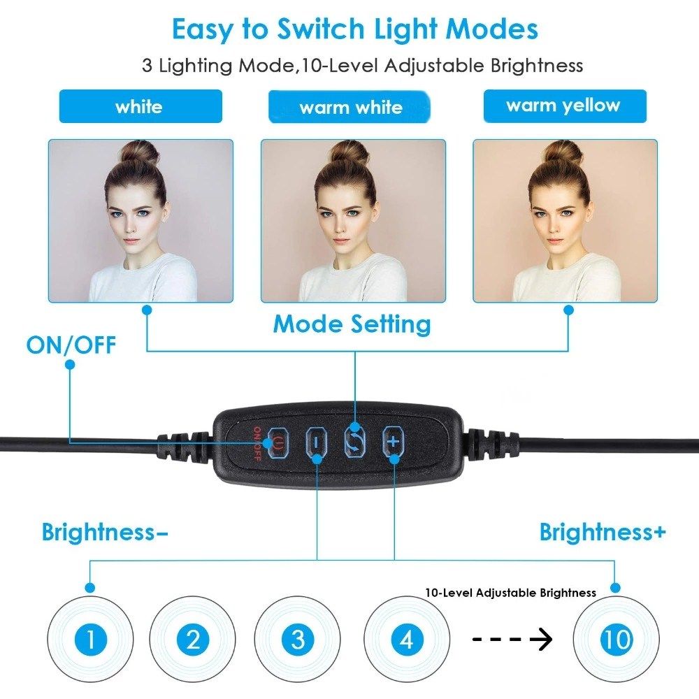 Photography Selfie Stand 6.3/7.9/10.23inches Led Ring Light