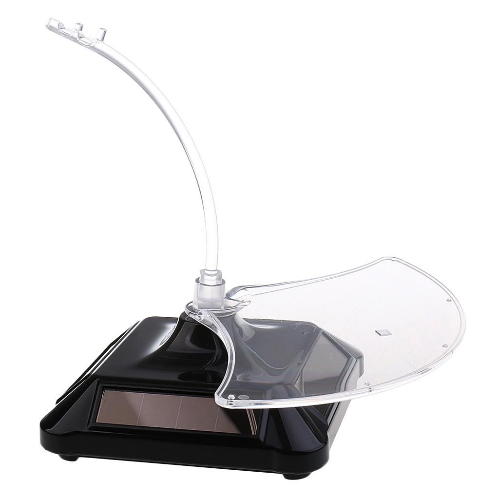 Solar Power Rotating Display Stand Holder Turntable Black