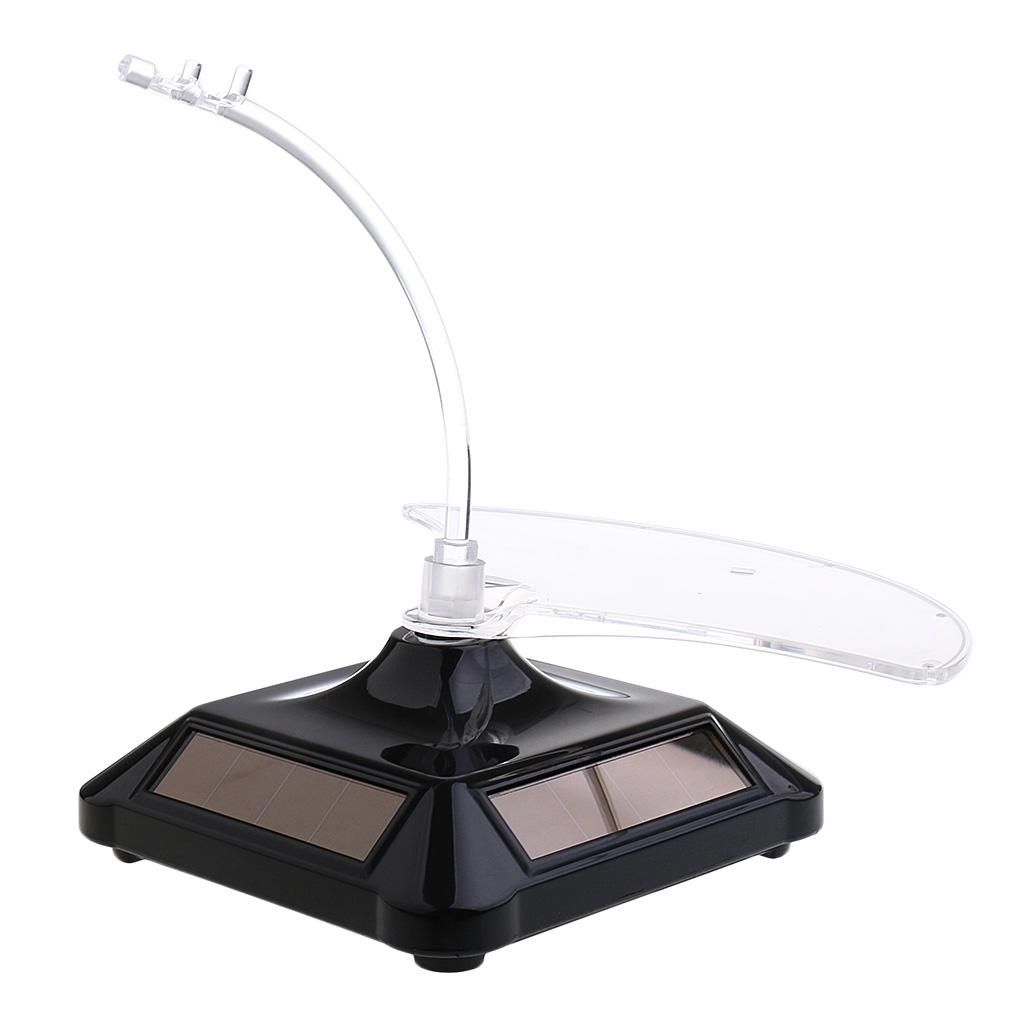 Solar Power Rotating Display Stand Holder Turntable Black