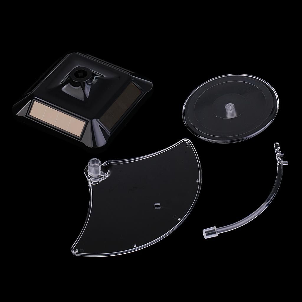Solar Power Rotating Display Stand Holder Turntable Black