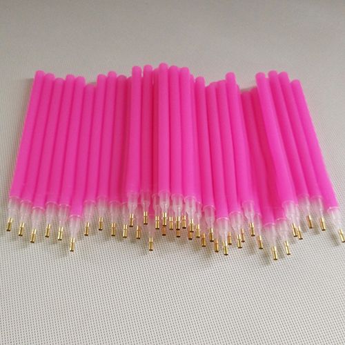 10Pc Pink Nail Art Rhinestones Picking Tools Dotting Brush-