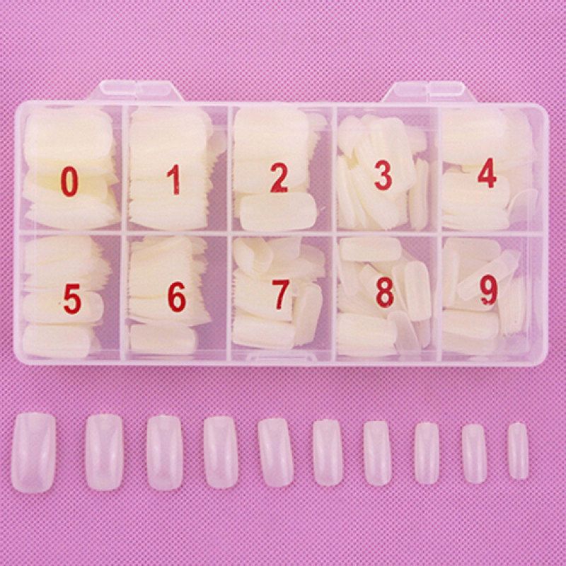 500Pcs Fashion Full Cover Natural False Nails Fake Tips-