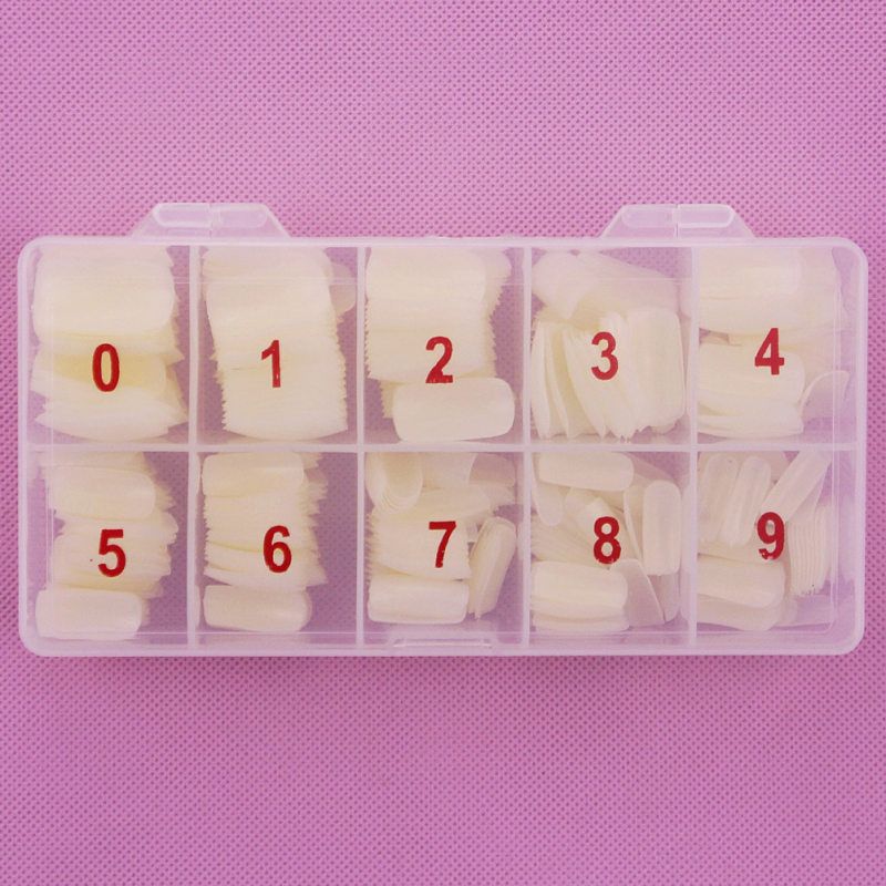 500Pcs Fashion Full Cover Natural False Nails Fake Tips-