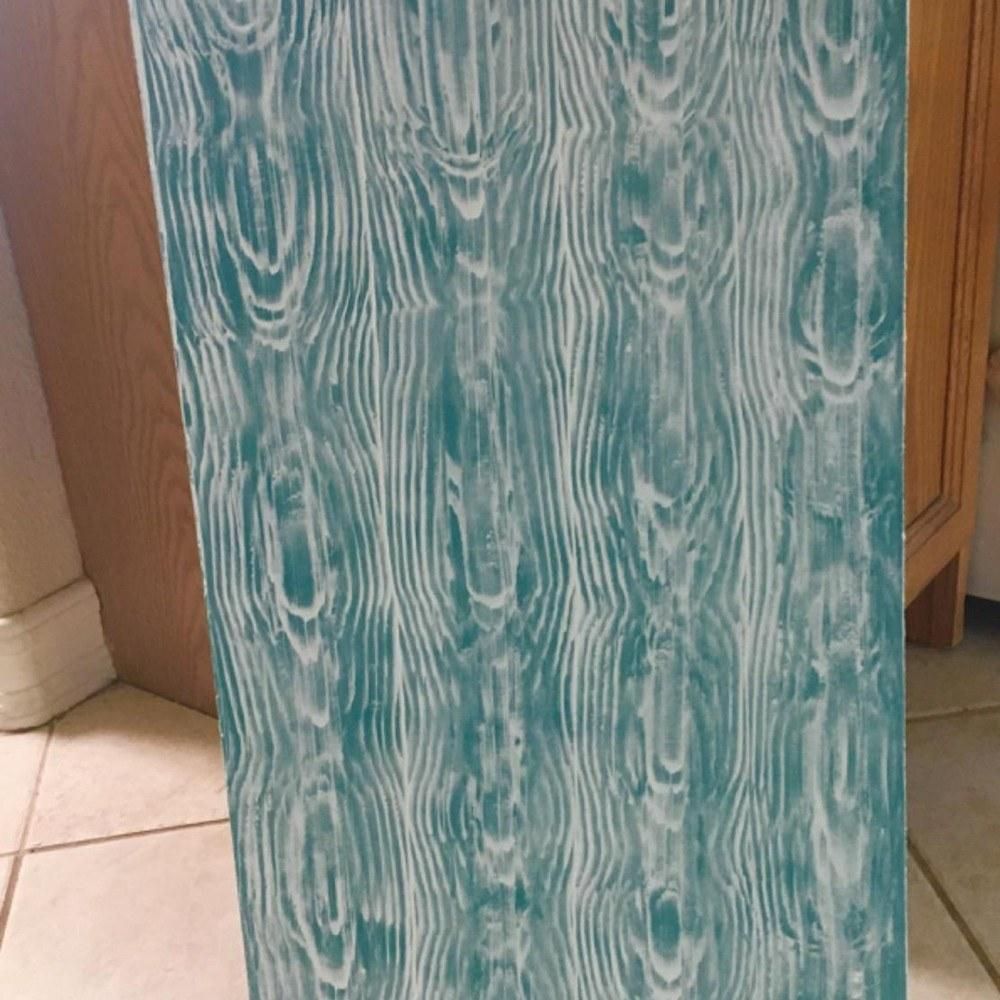 Blue Wood Grain Rubber Paint Roller DIY Painting Grain Tool Wood Grain Pattern Paint Roller with Handle