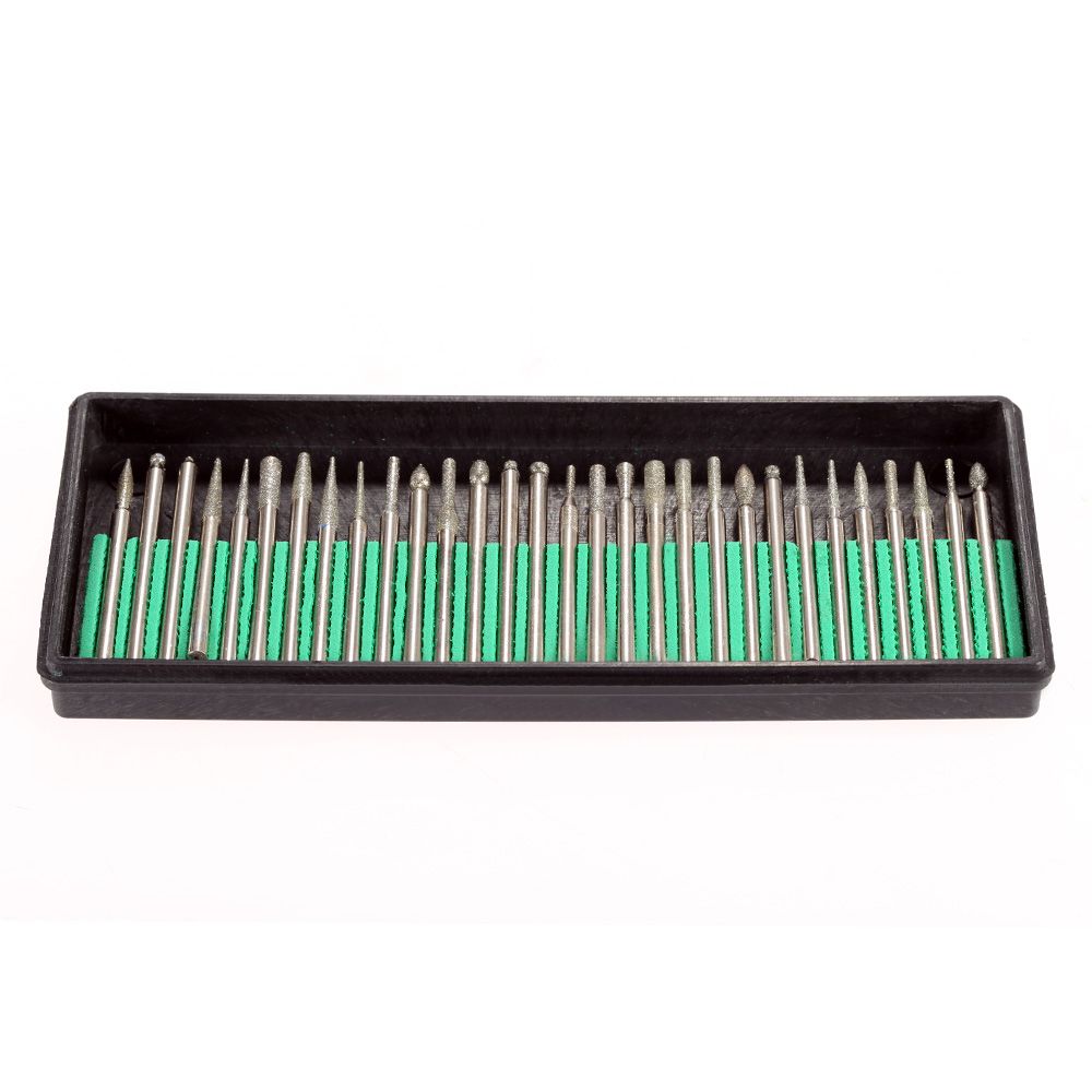 Electroplated Diamond Grinding Heads 30pcs 3mm Burrs Bur Bit
