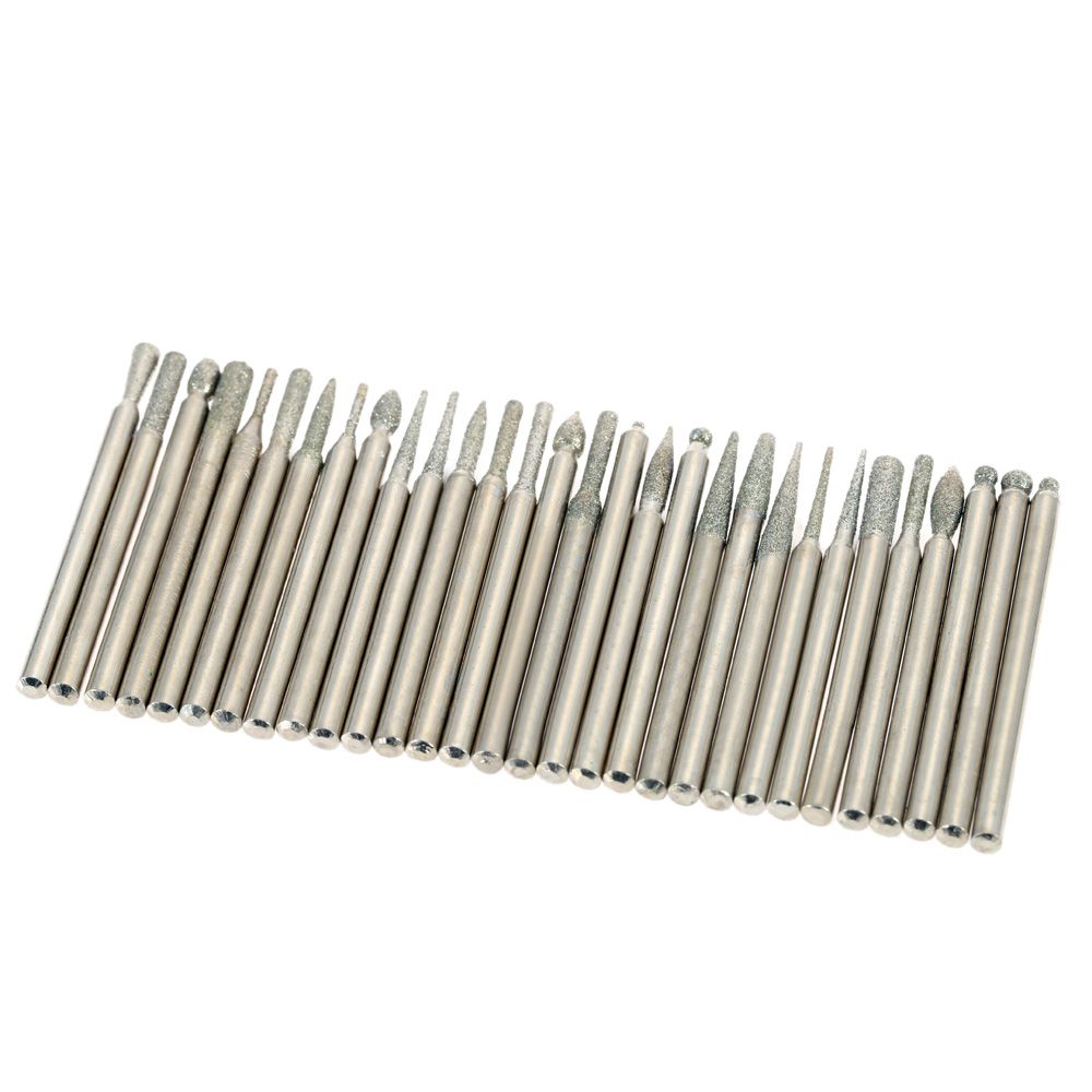 Electroplated Diamond Grinding Heads 30pcs 3mm Burrs Bur Bit