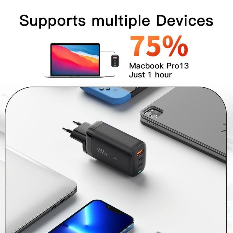 65W GaN USB Type C Charger For Laptop PPS 45W 25W Fast C USB