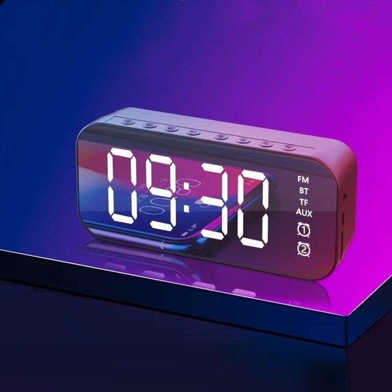 Bluetooth Speaker Wireless Portable Alarm Clock FM Radio