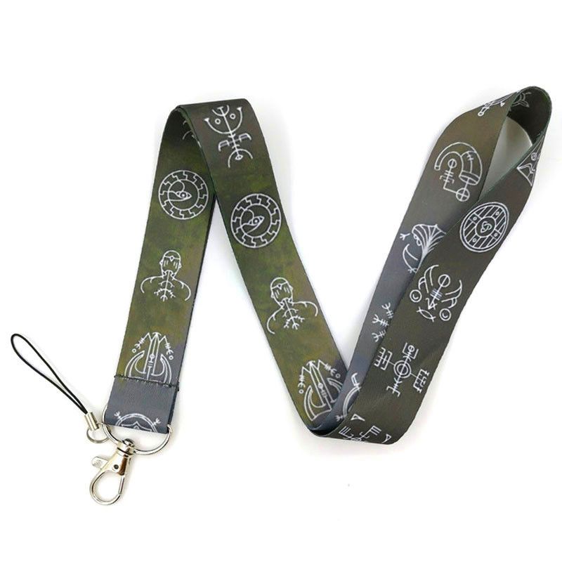 Viking Rune Lanyard For Keys Id Card Badge Holder Keychain