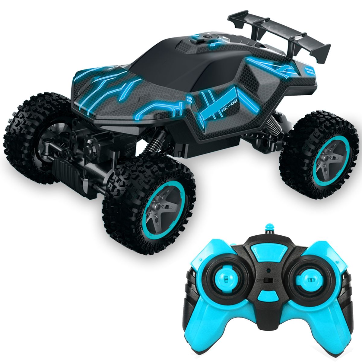 2.4GHz 1/16 RC Rock Crawler LED One Key Spray 4WD RC Car