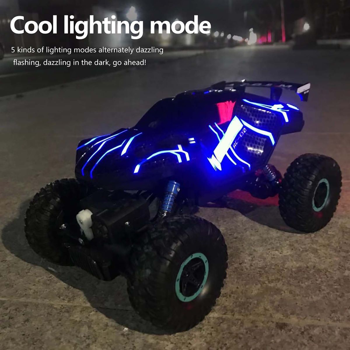 2.4GHz 1/16 RC Rock Crawler LED One Key Spray 4WD RC Car