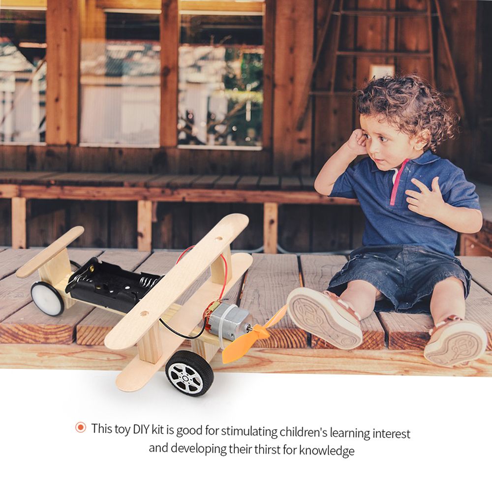 Wood Electric Aircraft Electric Glider DIY Kit Kids Toy