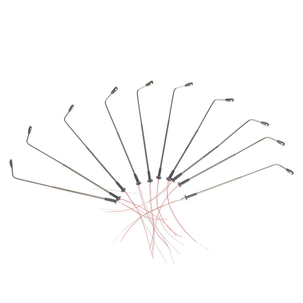 10 Pieces Metal Streets Lamp Modelmaking Single-head LED