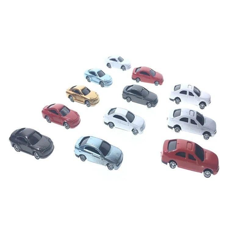 100pcs 1:150 Scale Architecture ABS Plastic Model Painted Car Toys Miniature Color Cars For Diorama Model Buildings Making Kits