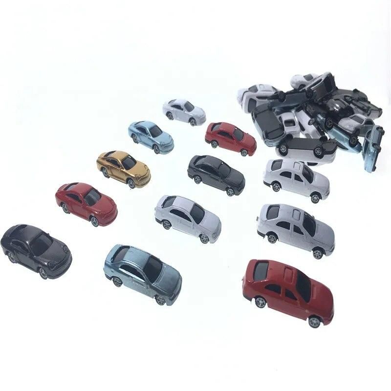 100pcs 1:150 Scale Architecture ABS Plastic Model Painted Car Toys Miniature Color Cars For Diorama Model Buildings Making Kits