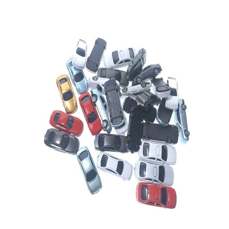 100pcs 1:150 Scale Architecture ABS Plastic Model Painted Car Toys Miniature Color Cars For Diorama Model Buildings Making Kits
