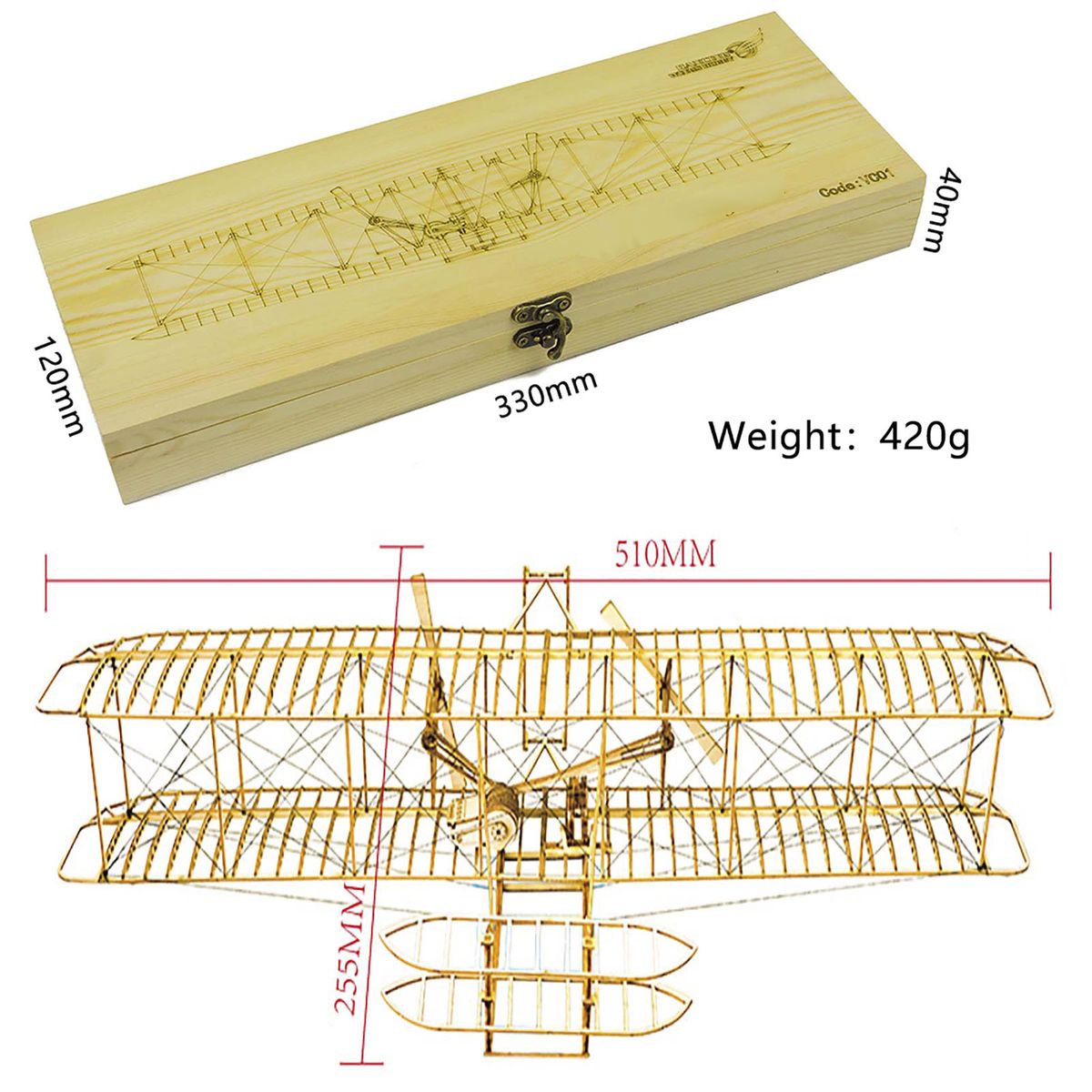 DWH VC01 1:18 Scale 510mm Wingspan DIY Airplane Static