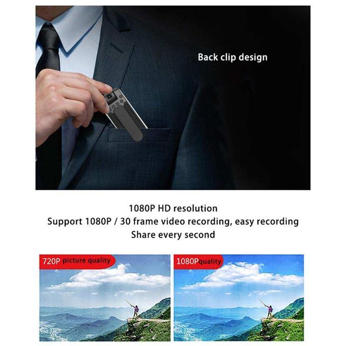 1080P Mini Body Camera Personal Pocket Video Spy Hidden Cam Audio Loop