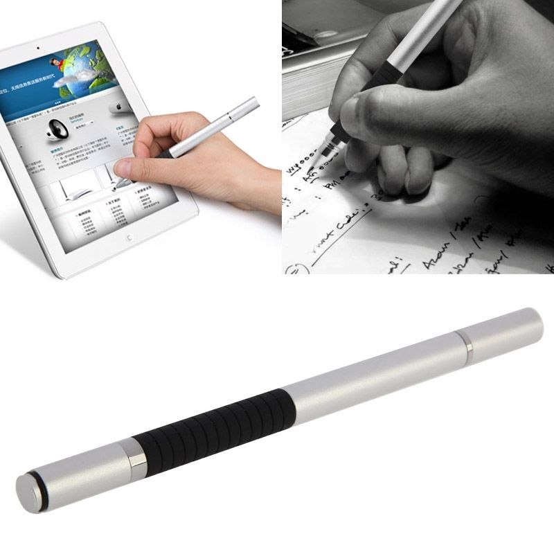 2 In 1 Stylus Touch Pen + Ball Pen, For IPhone 6 & 6 Plus / 5 & 5S & 5C, IPad Air 2 / IPad Mini 1 / 2 / 3 / IPad (iPad 3) / IPad And All Capacitive Touch Screen(Silver)