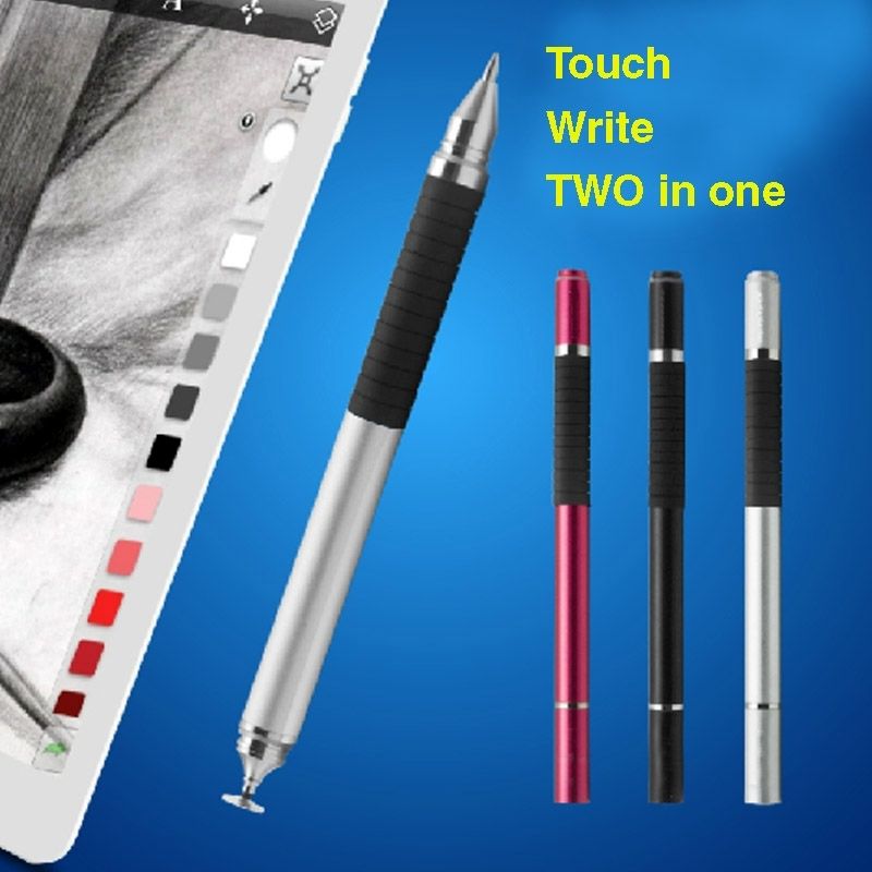 2 In 1 Stylus Touch Pen + Ball Pen, For IPhone 6 & 6 Plus / 5 & 5S & 5C, IPad Air 2 / IPad Mini 1 / 2 / 3 / IPad (iPad 3) / IPad And All Capacitive Touch Screen(Silver)