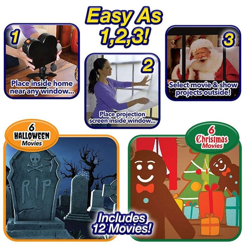 Christmas Halloween Laser Projector Mini Window Home Theater Projector, Plug Type:AU Plug