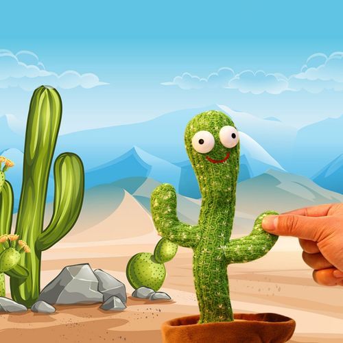 Electric Dancing Cactus Singing Holiday Gift Doll For Children With 3 English Songs