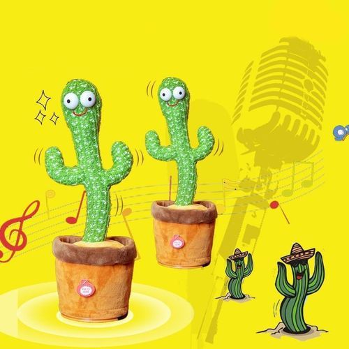 Electric Dancing Cactus Singing Holiday Gift Doll For Children With 3 English Songs