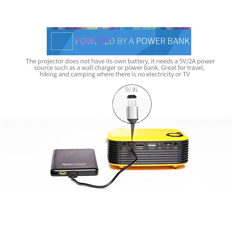 A2000 1080P Mini Portable Projector Children Projector, AU Plug(Black)
