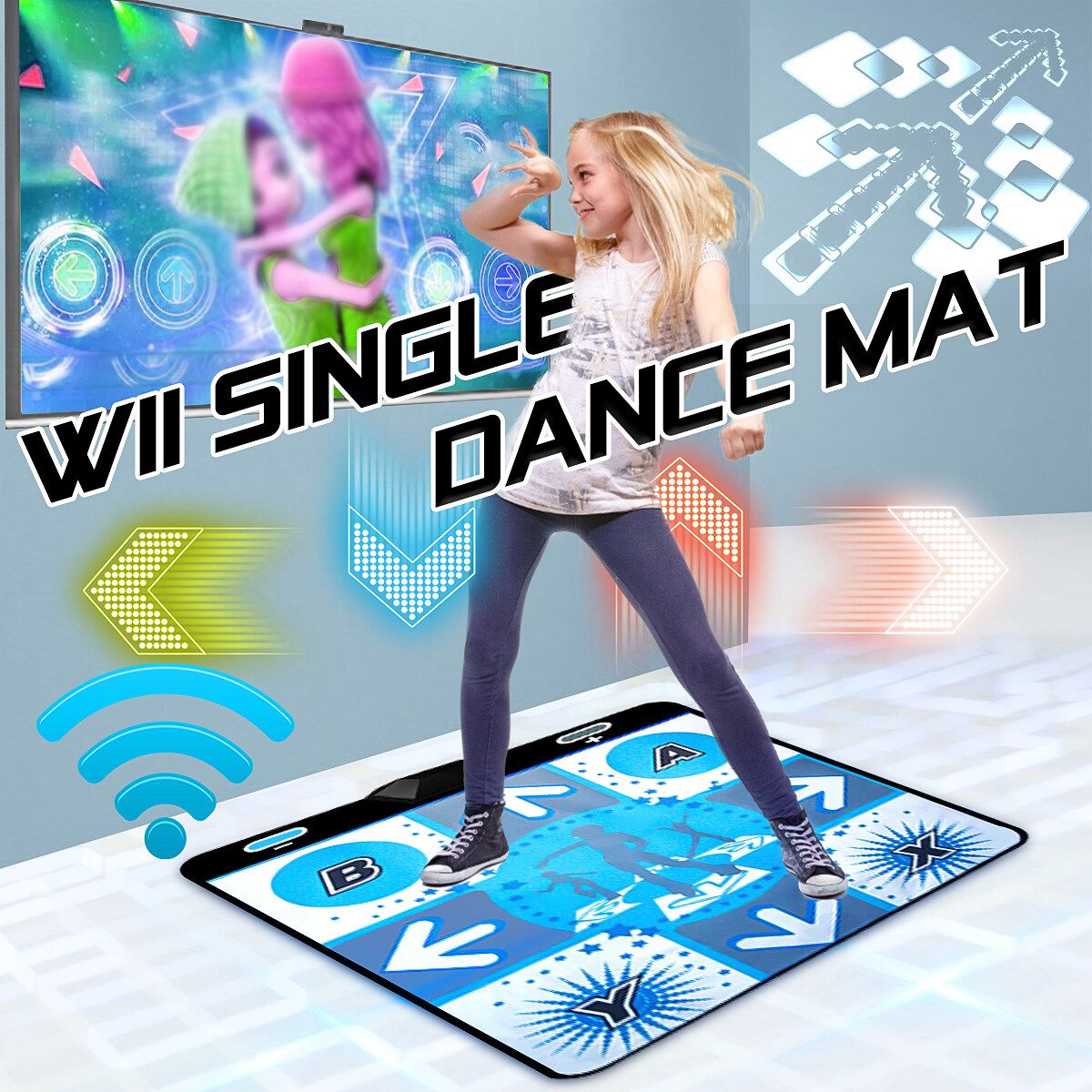 USB Dance Pad Dancing Step Mats Pad Blanket Wireless Controll Non-Slip Foot Print Mat For PC TV